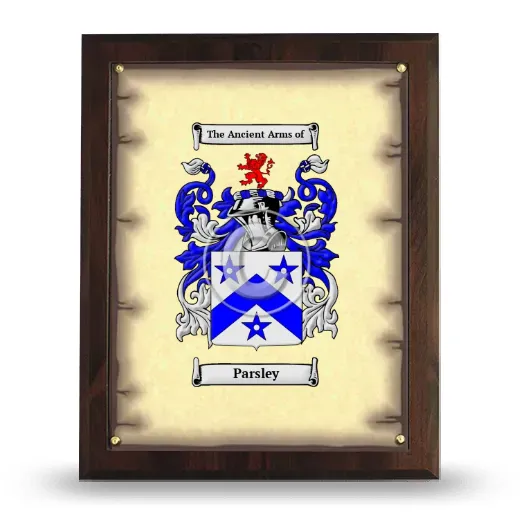 Parsley Coat of Arms Plaque