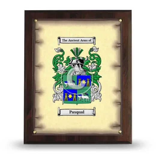 Pasqual Coat of Arms Plaque