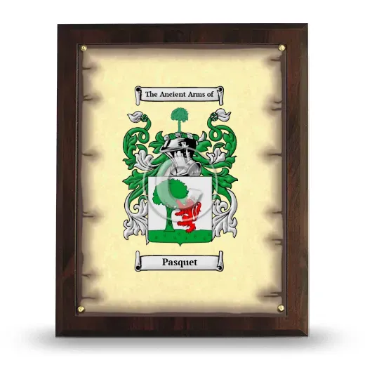 Pasquet Coat of Arms Plaque