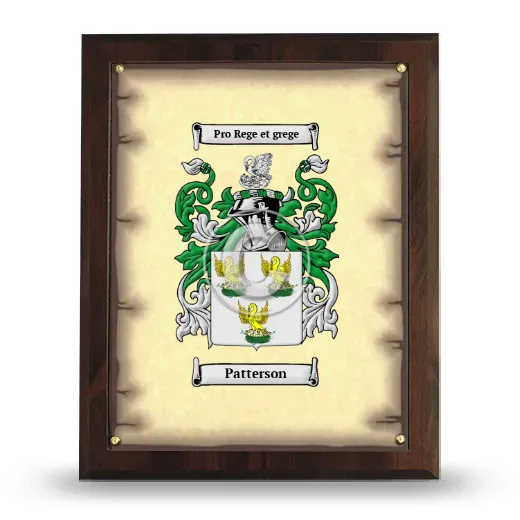Patterson Coat of Arms Plaque