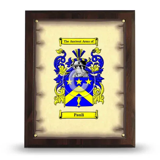 Pauli Coat of Arms Plaque