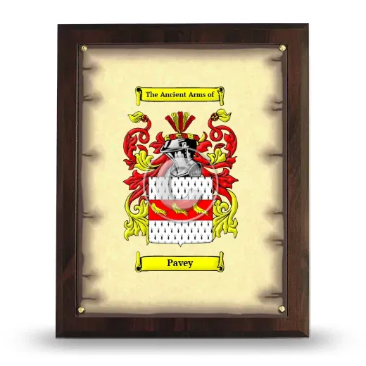 Pavey Coat of Arms Plaque