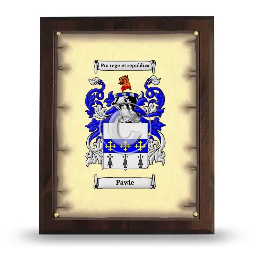 Pawle Coat of Arms Plaque