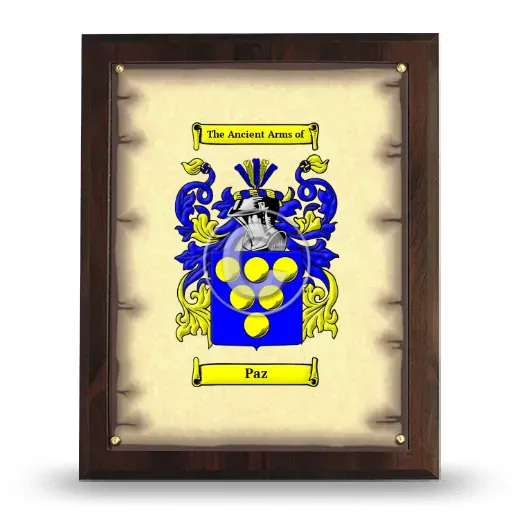 Paz Coat of Arms Plaque