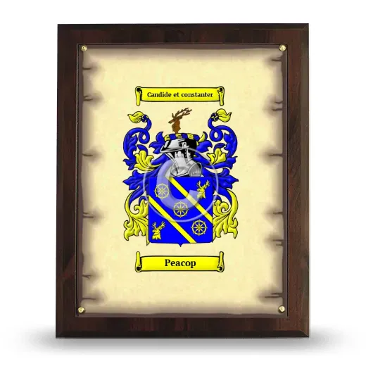 Peacop Coat of Arms Plaque