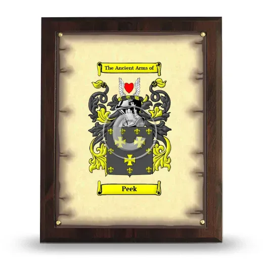 Peek Coat of Arms Plaque
