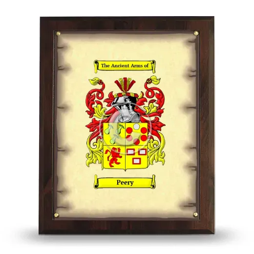 Peery Coat of Arms Plaque