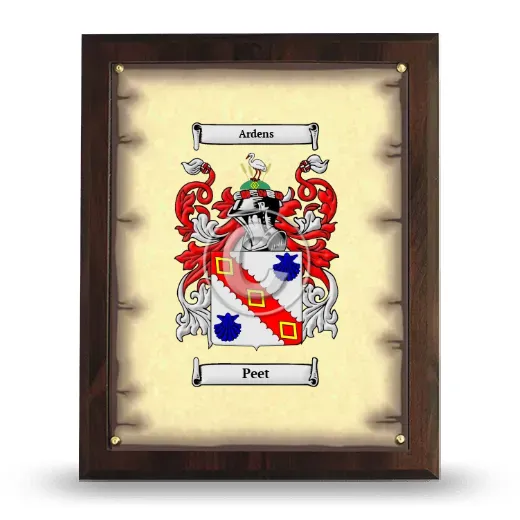 Peet Coat of Arms Plaque