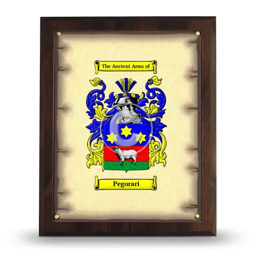 Pegorari Coat of Arms Plaque