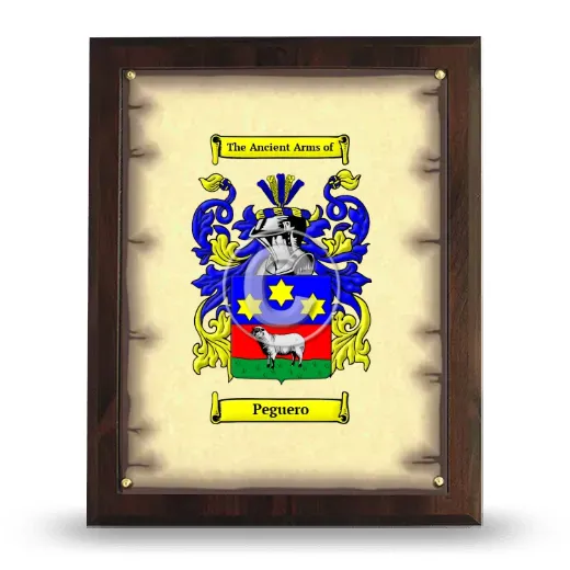 Peguero Coat of Arms Plaque