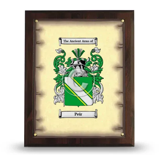 Peir Coat of Arms Plaque