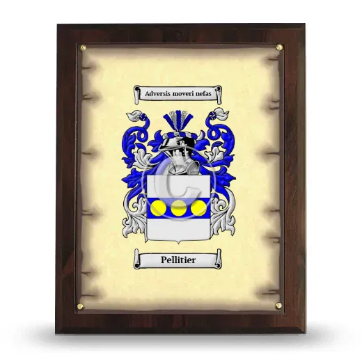 Pellitier Coat of Arms Plaque