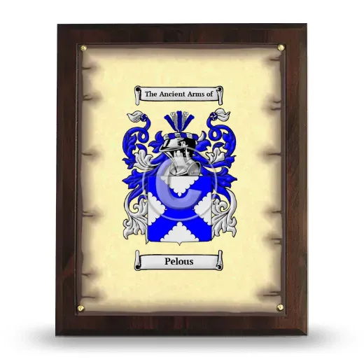 Pelous Coat of Arms Plaque