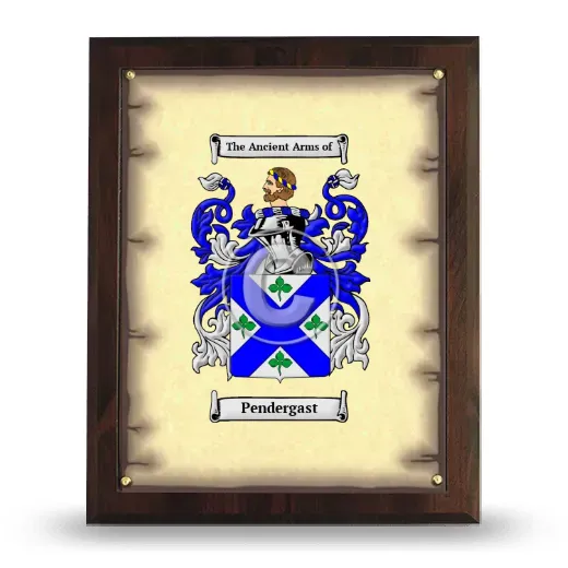 Pendergast Coat of Arms Plaque