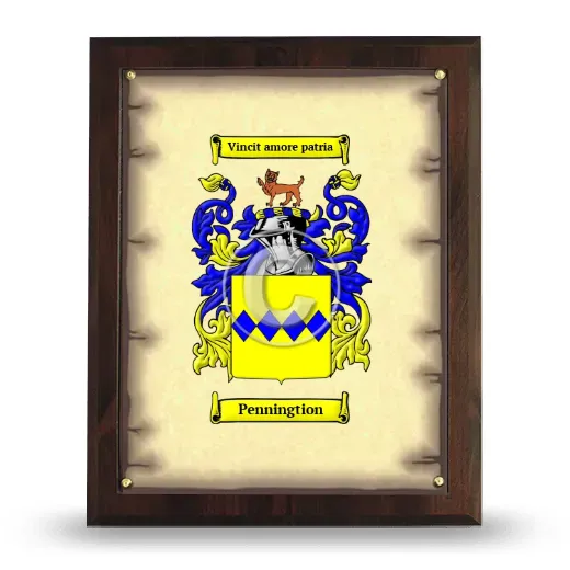 Penningtion Coat of Arms Plaque