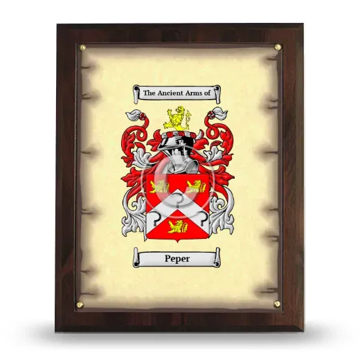 Peper Coat of Arms Plaque
