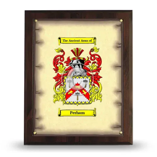 Perham Coat of Arms Plaque
