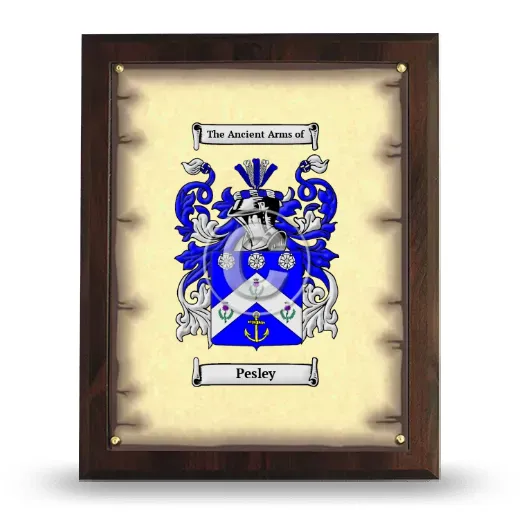 Pesley Coat of Arms Plaque
