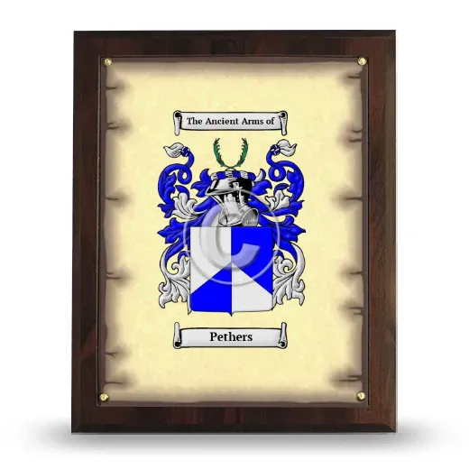 Pethers Coat of Arms Plaque