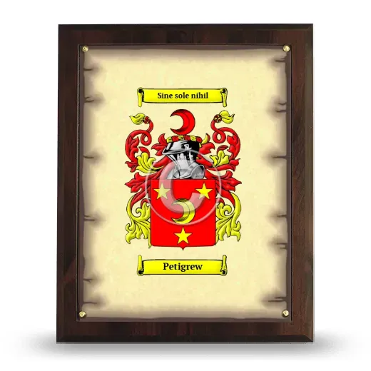 Petigrew Coat of Arms Plaque
