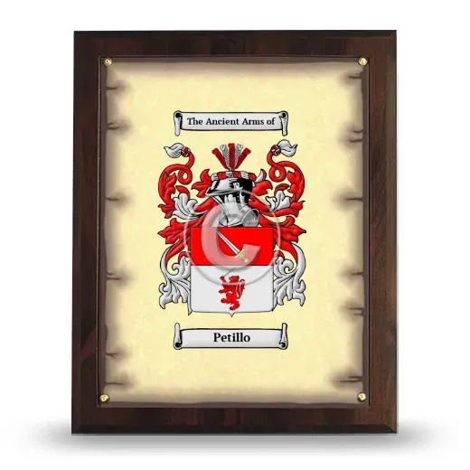Petillo Coat of Arms Plaque
