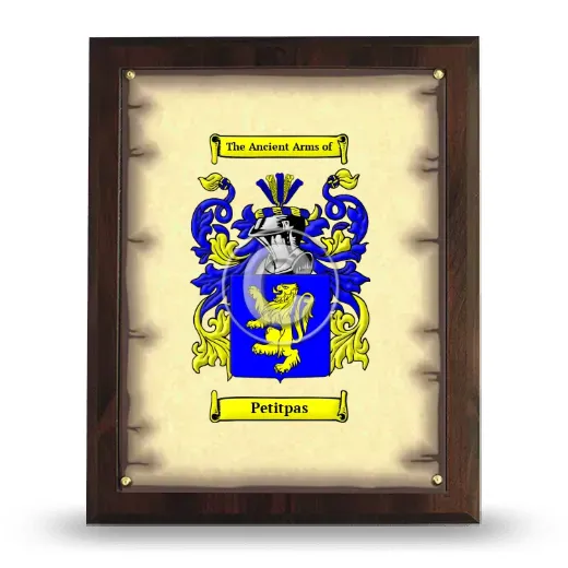 Petitpas Coat of Arms Plaque