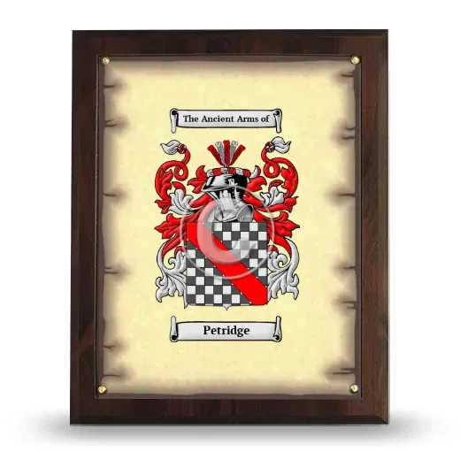 Petridge Coat of Arms Plaque