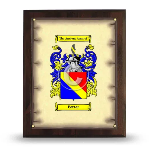 Petter Coat of Arms Plaque