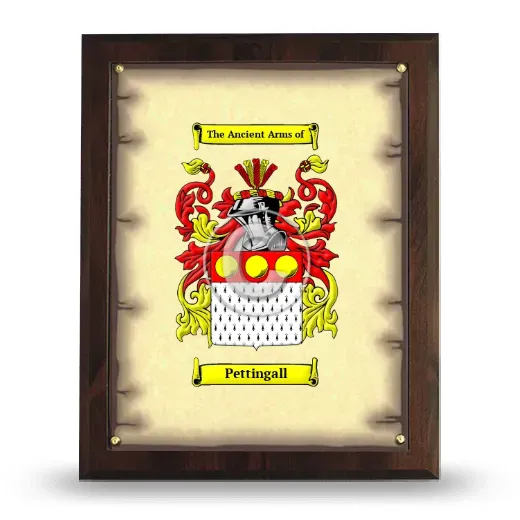 Pettingall Coat of Arms Plaque