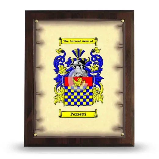 Pezzetti Coat of Arms Plaque