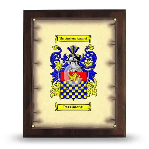 Pezzimenti Coat of Arms Plaque