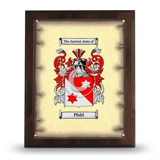 Pfohl Coat of Arms Plaque