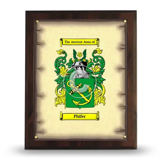 Phifer Coat of Arms Plaque