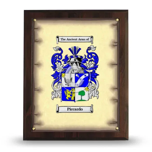 Piccardo Coat of Arms Plaque