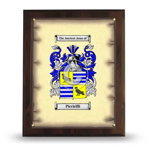 Piccirilli Coat of Arms Plaque