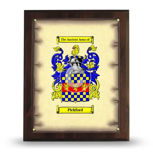 Pickford Coat of Arms Plaque