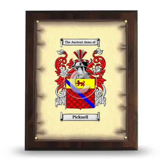 Picknell Coat of Arms Plaque