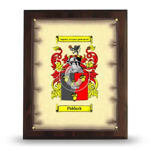 Pidduck Coat of Arms Plaque
