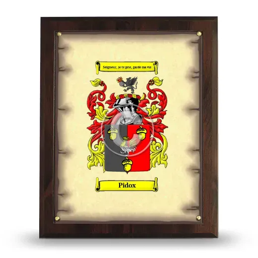 Pidox Coat of Arms Plaque