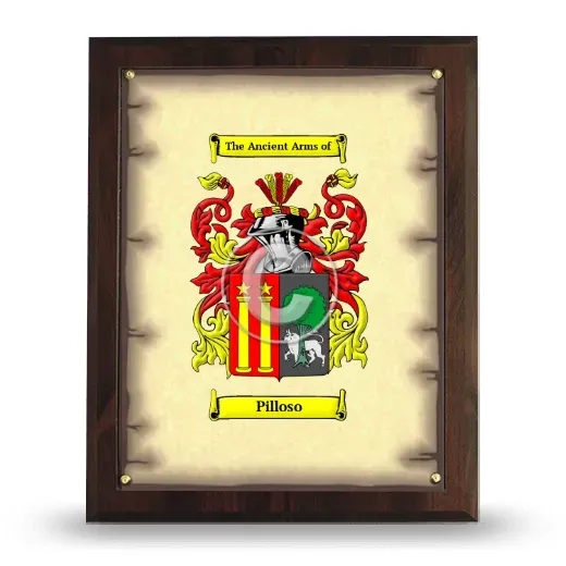 Pilloso Coat of Arms Plaque