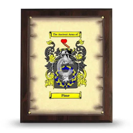 Pime Coat of Arms Plaque
