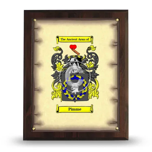 Pimme Coat of Arms Plaque