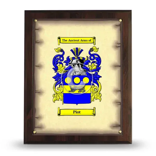 Piot Coat of Arms Plaque