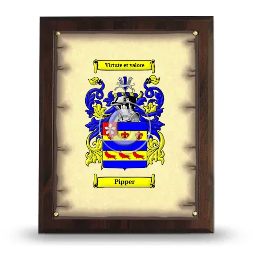 Pipper Coat of Arms Plaque