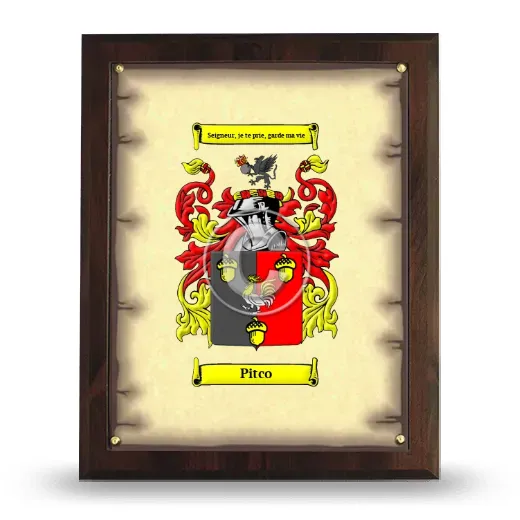 Pitco Coat of Arms Plaque