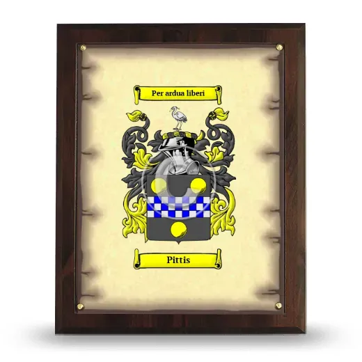 Pittis Coat of Arms Plaque