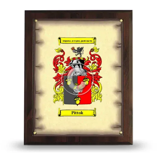 Pittok Coat of Arms Plaque