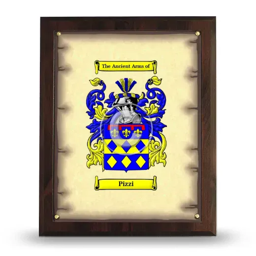 Pizzi Coat of Arms Plaque
