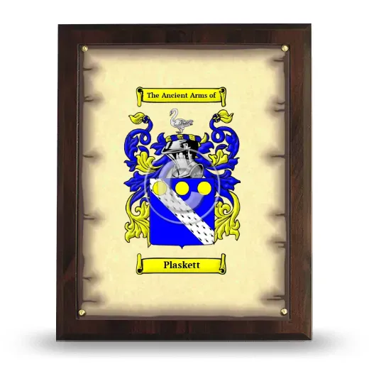 Plaskett Coat of Arms Plaque