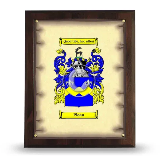 Pleau Coat of Arms Plaque